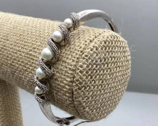 Sterling & Pearl Bracelet