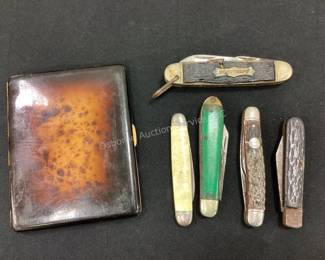 Vintage knives & cigarette case