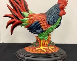 Cast iron rooster doorstop