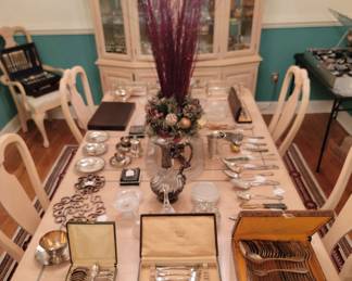Overview of Dining Table & China Cabinet