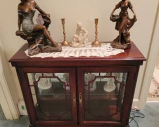 Wood & Glass Mirrored Display Case