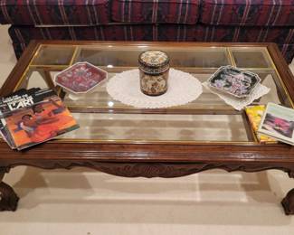 Glass and Wood Coffee Table