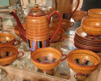 Japanese Satsuma 1000 Faces Tea Set c 1940