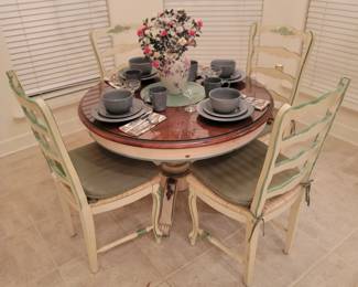 Beautiful Round Dining Table & 4 Chairs