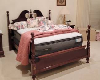 Ethan Allen Queen Bed and Kinzly Cushion Firm Euro Pillowtop Sealy Posturepedic Mattress