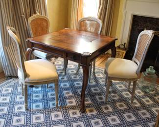 "Fine Furniture Designs - Biltmore" game table w/ 4 "Furniture Classics" bow back chairs