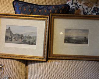 Pair framed prints of New York scenes