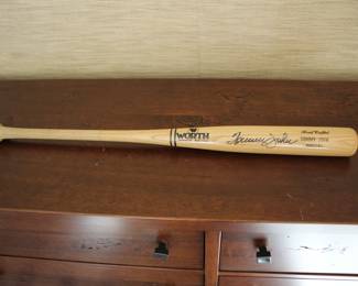 Tommy John signed bat