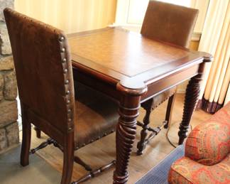 "Furniture Classics" game table with pair chairs