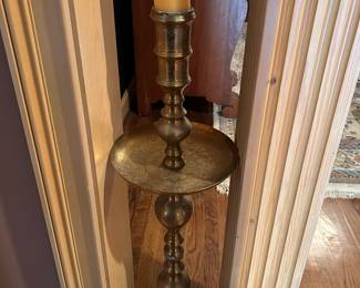 4 tall brass candlesticks 