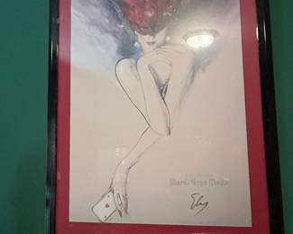 Mardi Gras poster 1990 signed Richard Ely