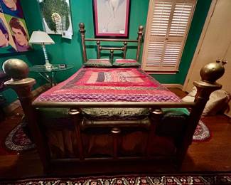 Antique brass full bed