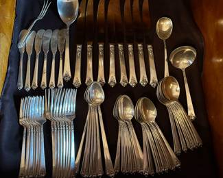 Royal Crest “Castle Rose” Sterling flatware service for 8