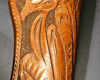 Hand tooled leather holster