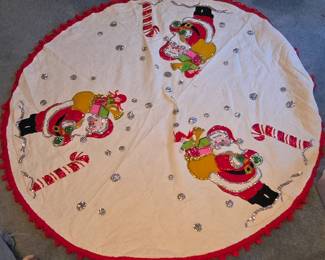 Hand sewn Christmas tree skirt