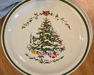 Montgomery Ward Stoneware Christmas Dish Set
