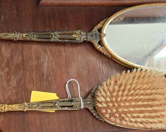 Vintage Brass Vanity Set