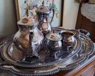 Silver Over Copper Coffee Tea set