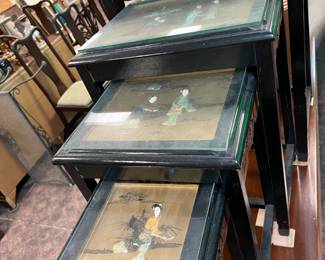 Set 4 Chinoiserie Nesting Tables