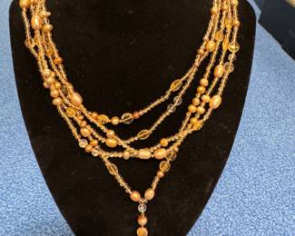 14K Citrine & Natural Pearl Multi-Strand Necklace