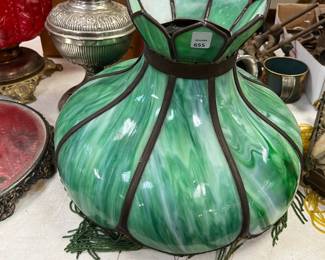 Slag Glass Shade w/ Fringe