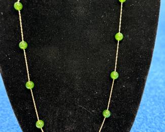 14K & Green Jade Necklace