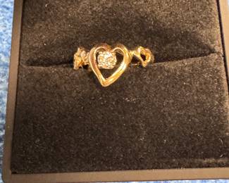 14K & Diamond Heart Ring