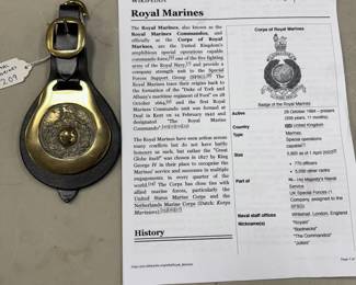 Rare Royal Marines Horse Brass