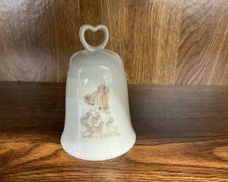 Precious Moments Bell w/ Heart Shaped Handle - Girl with Goose