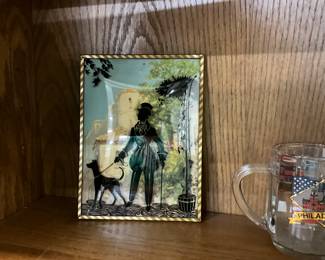 Silhouette Reverse Painted Bubble Glass Picture