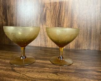 Amber Champagne Glass