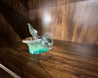 Alligator Nodder Bobbing Head - Ashtray with Bird on Teeth