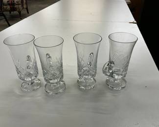 Irish Coffee cut Crystal Glass Mugs