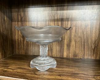 Clear Glass Candy Dish - Lights up with Black Light