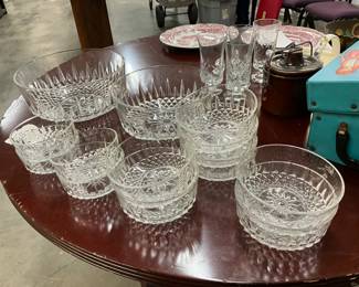 Set of Matching Bowls Possibly 1960's Arcoroc France Crystal Bowls Diamond Starburst Design