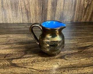 Copper Lustre with Blue Interior Pitcher