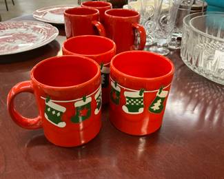 Waechtersbach Red Holiday Coffee Mugs