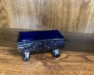 Royal Blue Glass Log - Possibly Fenton