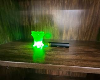 Boyd Uranium Vaseline Glass Toothpick Holder