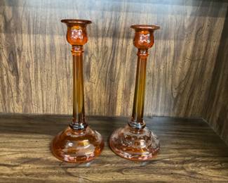 Amber/Orange Candlesticks - 