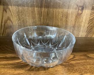 Clear Crystal Glass Serving Salad Bowl Diamond Teardrop Cut Star Design