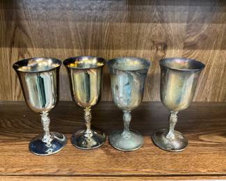 Floral stemmed wine glasses/goblets