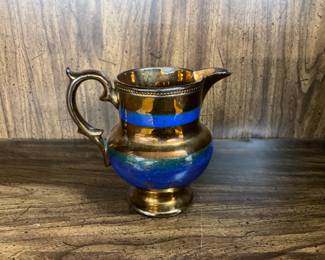 Ceramic Copper Luster with Blue Pitcher
