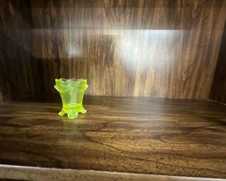 Boyd Uranium Vaseline Glass Toothpick Holder
