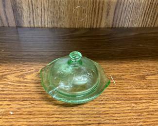 Green Covered Butter Dish