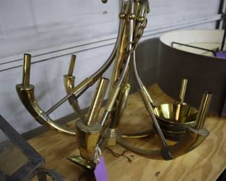 Contemporary two-tone chandelier, Hart Country Shop I believe; Garage