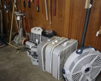 Fans, heaters, Garage