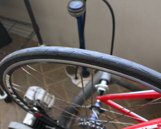 Bike stationary trainer detail, Back porch