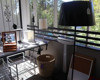 Back porch, lamps & organizing pieces, scales