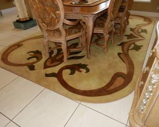 Custom made carpet to match dining room chairs